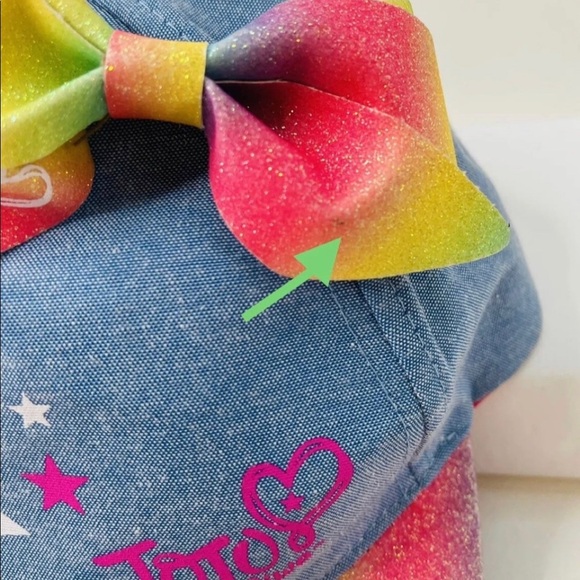 JoJo Siwa Nickelodeon Denim Hat Rainbow Bow Star Pink Adjustable Cotton Glitter - Picture 11 of 12